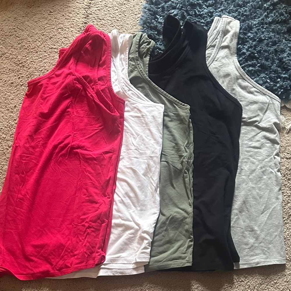 Belle by Kim Gravel Vibrant Tank Tops in Red, White, Green, Black, and Gray 1x